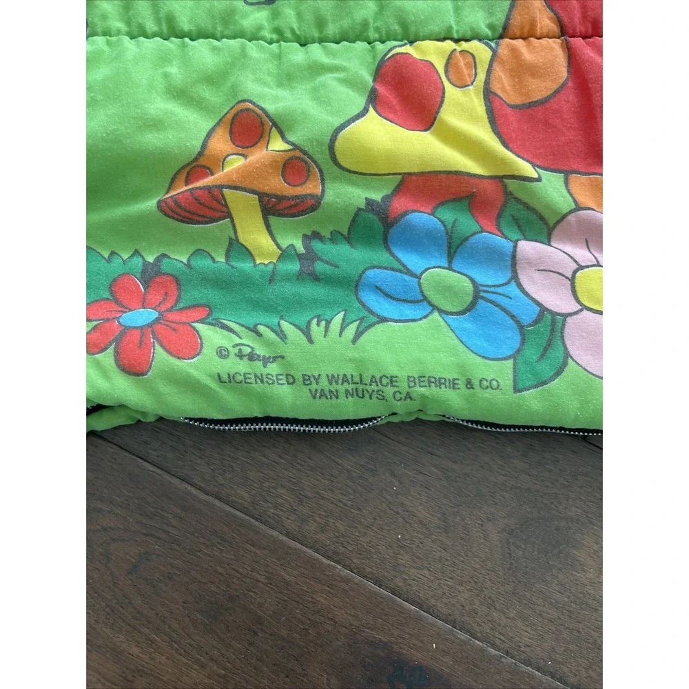 Vintage 1980s Smurf Sleeping Bag Birthday Party Wallace Berrie & Co Retro 80s